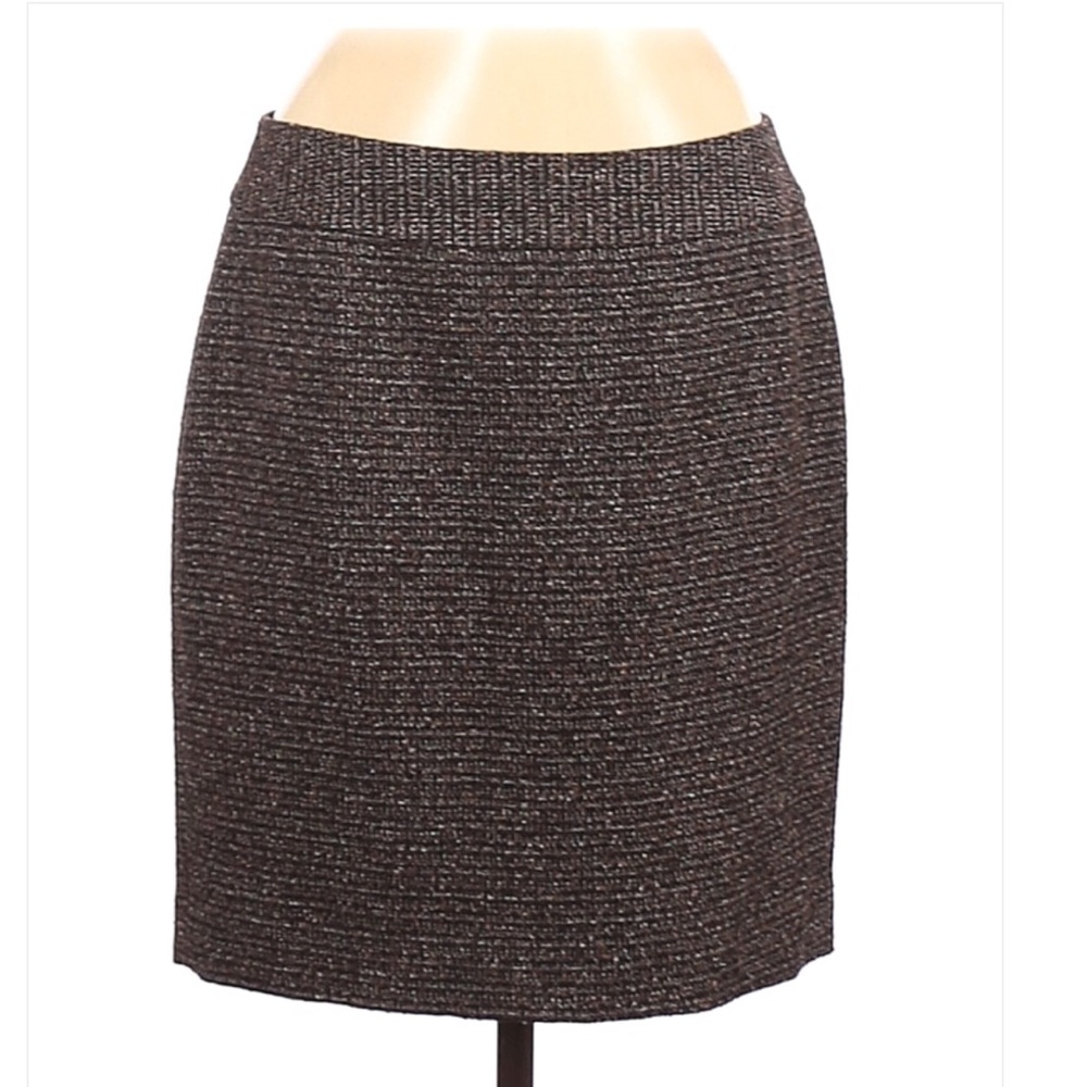 ✅ Halogen Brown Black Tweed Pencil Skirt